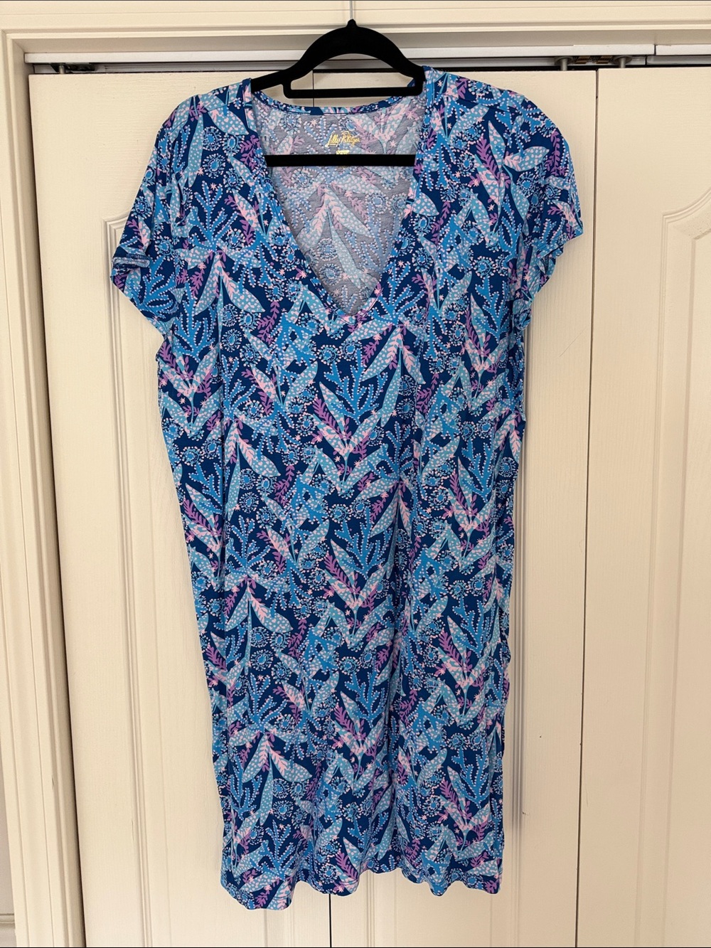 Lilly Pulitzer Blue and Pink Tropical Print Dress
